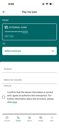 New Loan Payment Screen